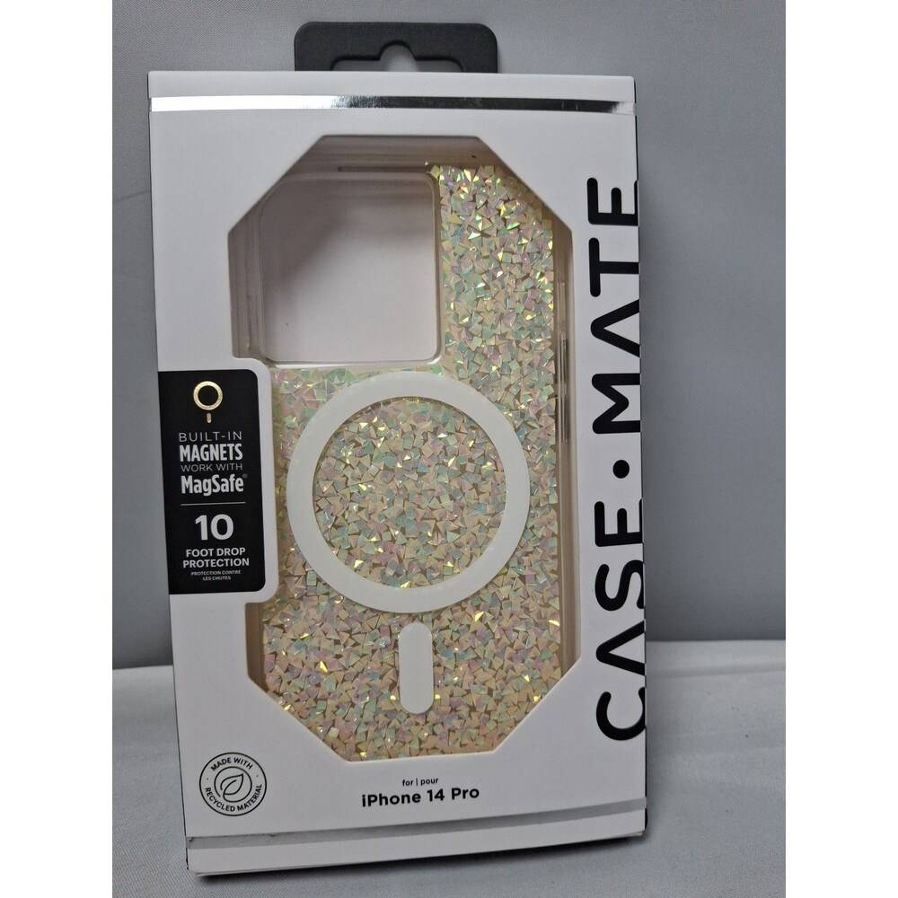 CASE-MATE MagSafe Iridescent Glitter Case for Iphone 14 Pro 10ft Drop Protection